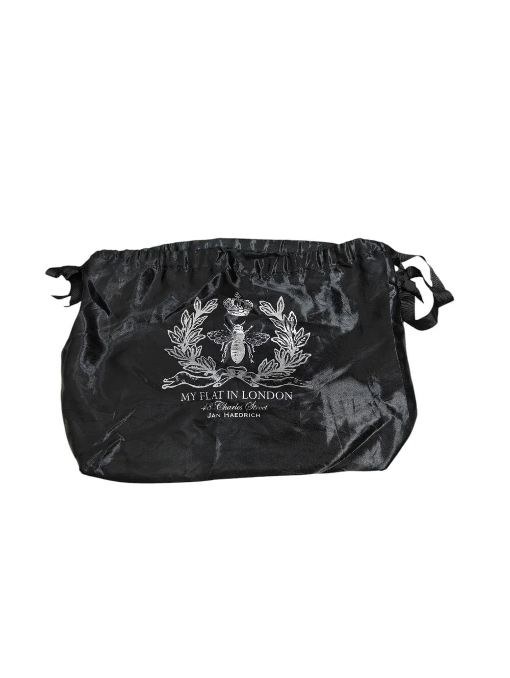 MY FLAT IN LONDON Black Pebbled Leather Dome Satchel Bag -Brighton